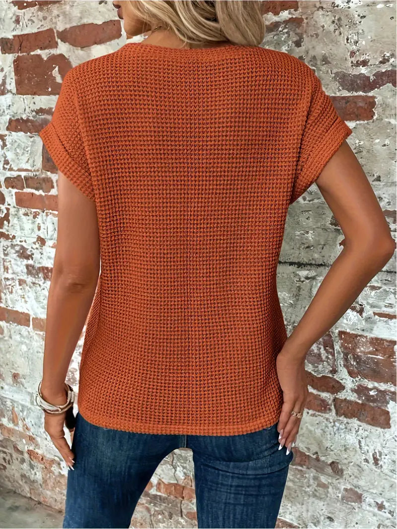 Drune | Geknotet gestrickter Top mit Front für Damen