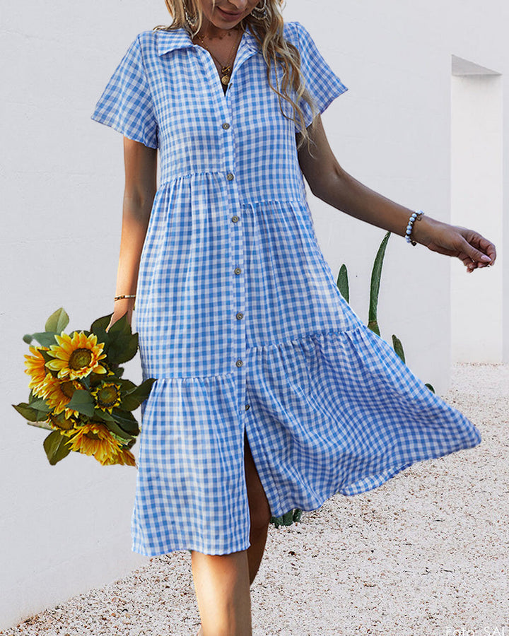 Drune | Lässiges kariertes Hemdkleid