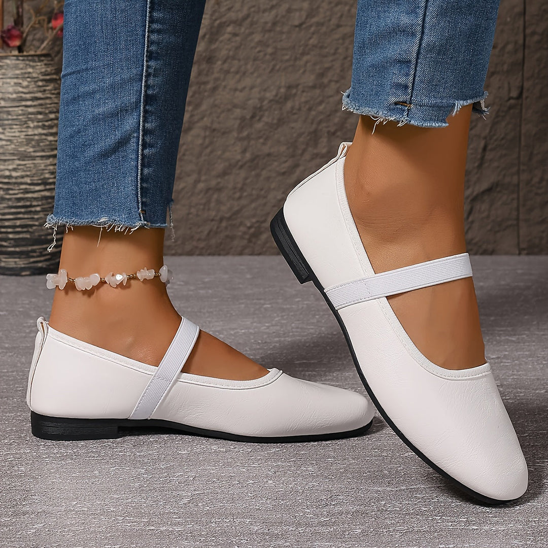 Drune | Elegante Weiße Mary Jane Ballerinas