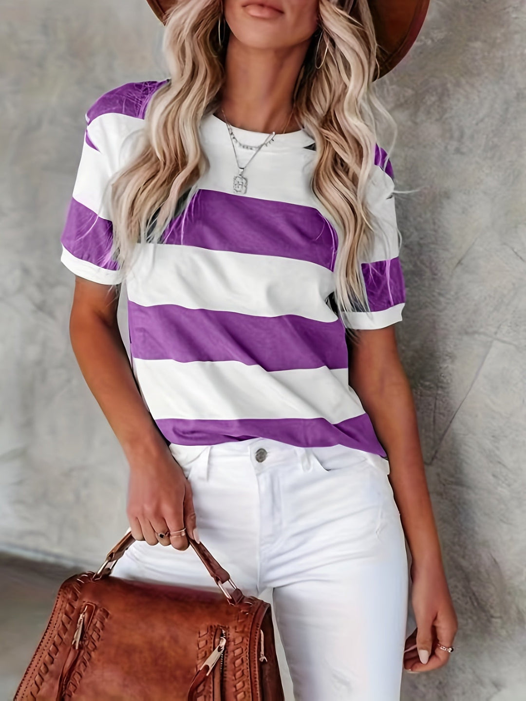 Drune | Gestreiftes T-Shirt mit Kurzen Ärmeln für Damen