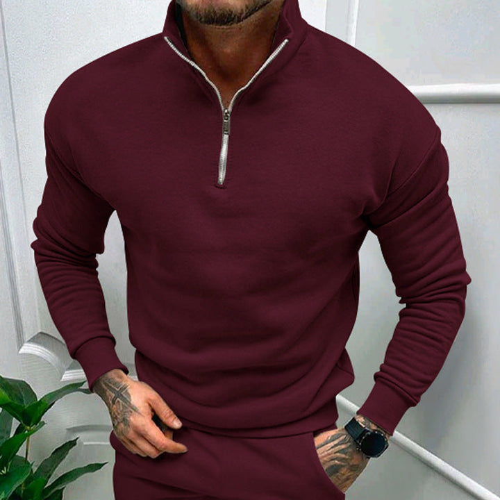 Drune | Pullover mit Halb-Zip Stehkragen