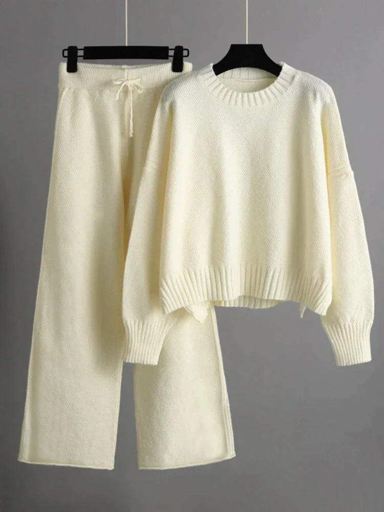 Drune | Winterliches Strick Duo: Pullover & Weite Hose Set