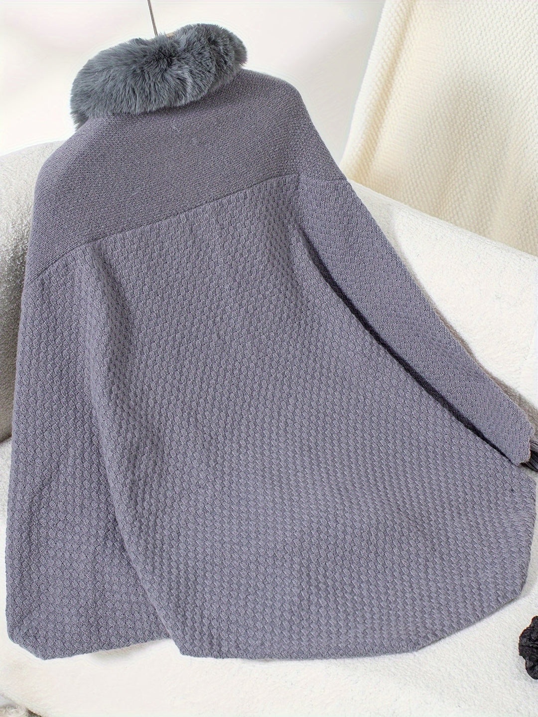 Drune | Faux Fur Cardigan mit Schal Kragen Akryl Warm und Elegant
