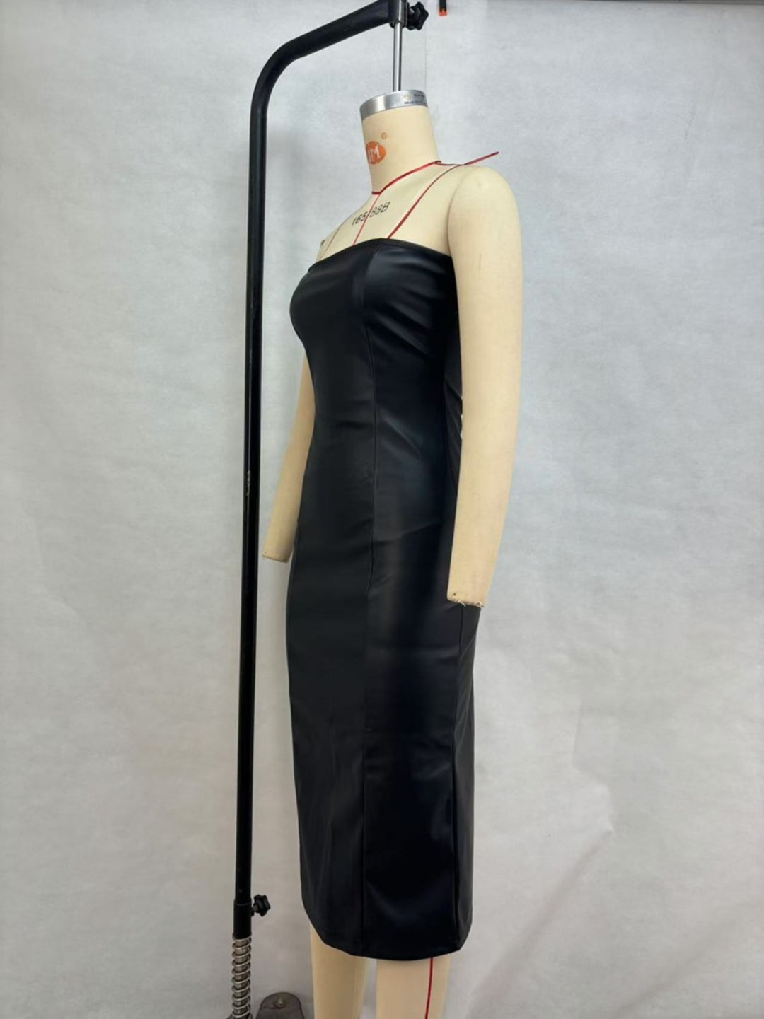 Drune | Schlauchtop PU-Leder geteiltes Kleid