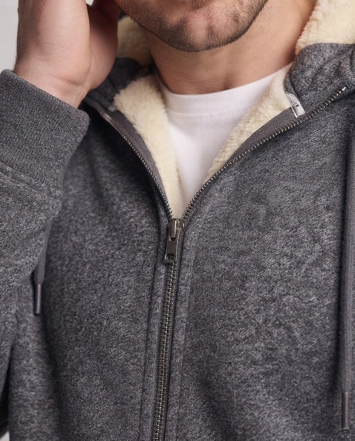 Herren Gemütliche Fleecejacke mit Kapuze Drune