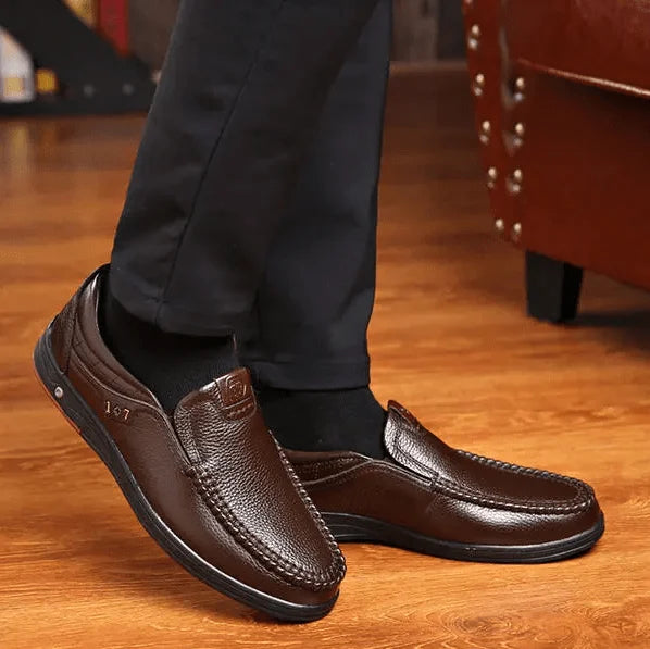 Herren Echtleder Schlupfschuhe Drune