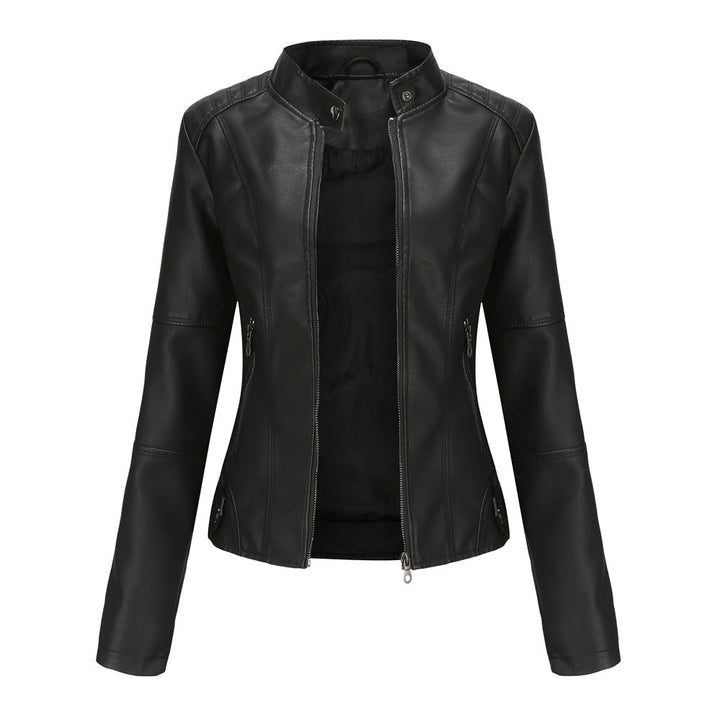 Biker-jacke mit Stehkragen