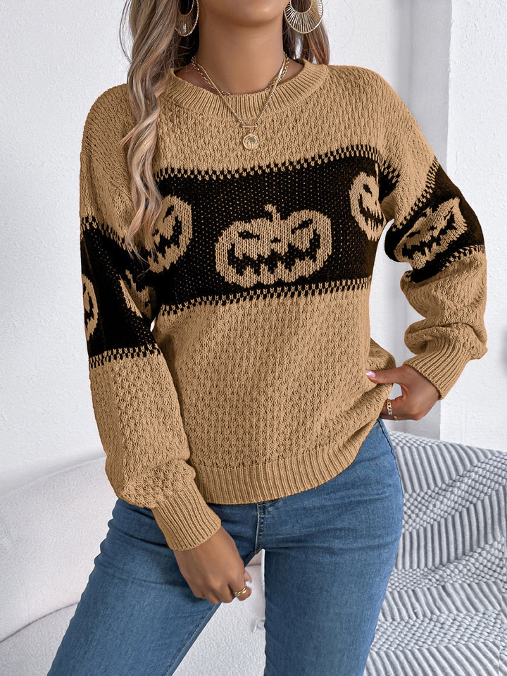 Drune | Strickpullover mit Kürbis-Motiv