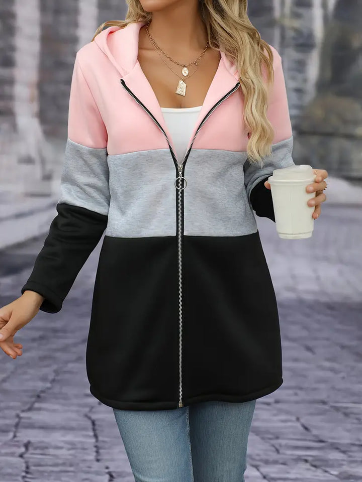 Drune | Eleganter Color Block Kapuzenpullover für Frauen