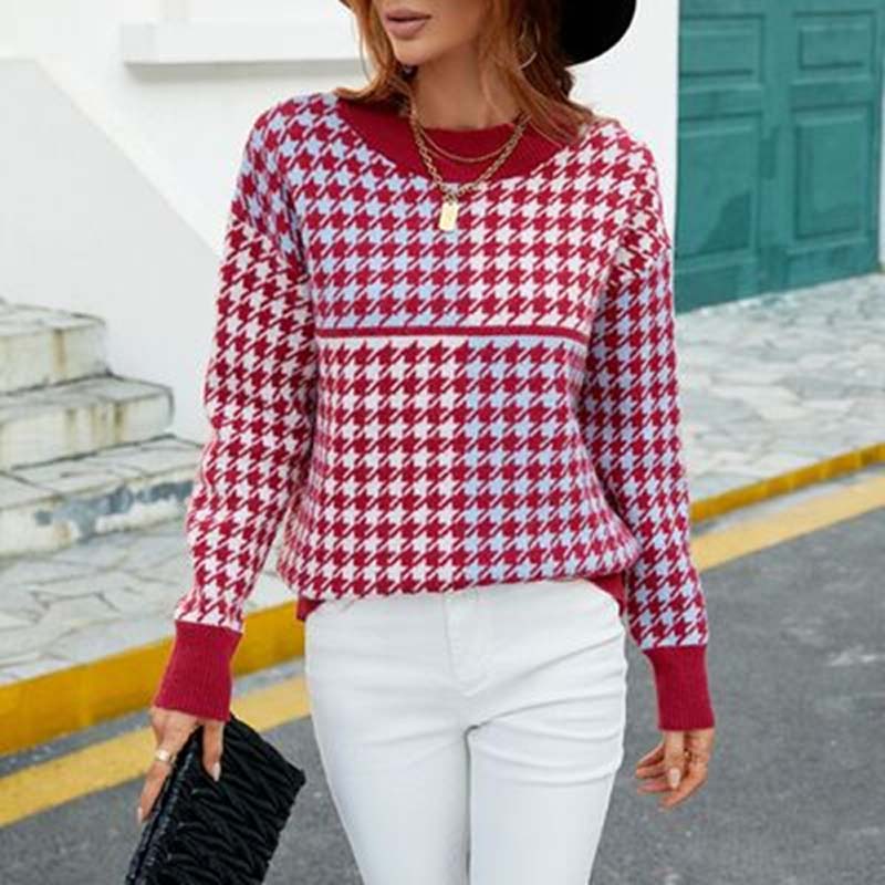 Drune | Geometrischer Strickpullover Mit Trendigem Muster