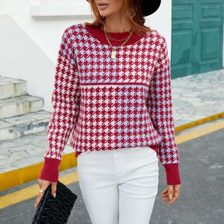 Drune | Geometrischer Strickpullover Mit Trendigem Muster