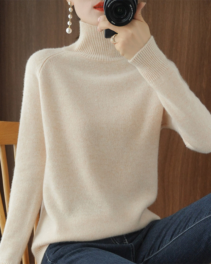 Drune | Einfarbiger Pullover mit Hohem Kragen und Langen Ärmeln