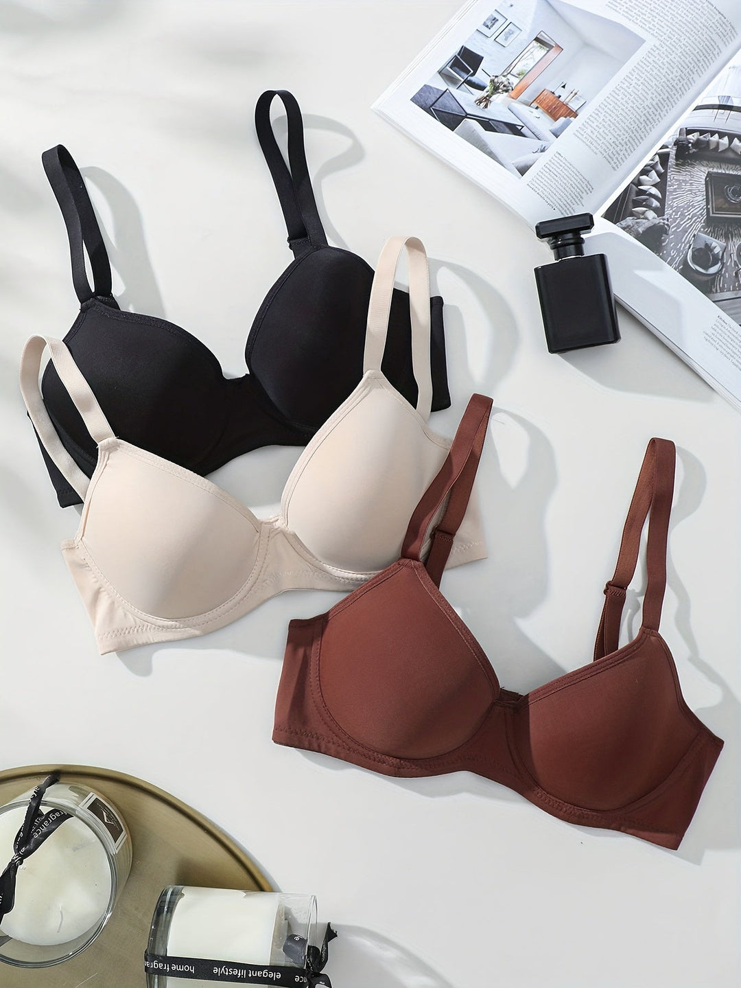 Drune | 3 Teilig Nahtlos Anti Ablehnung Push up Bh