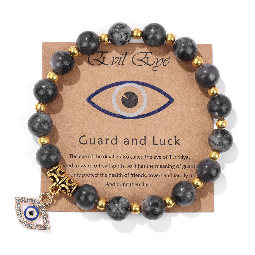Drune | Glückliches Türkisches Böses Augen Anhänger Perlenarmband