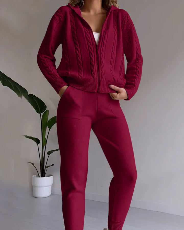 Drune | Jacquard-Strickjacken-Set mit Twist-Design