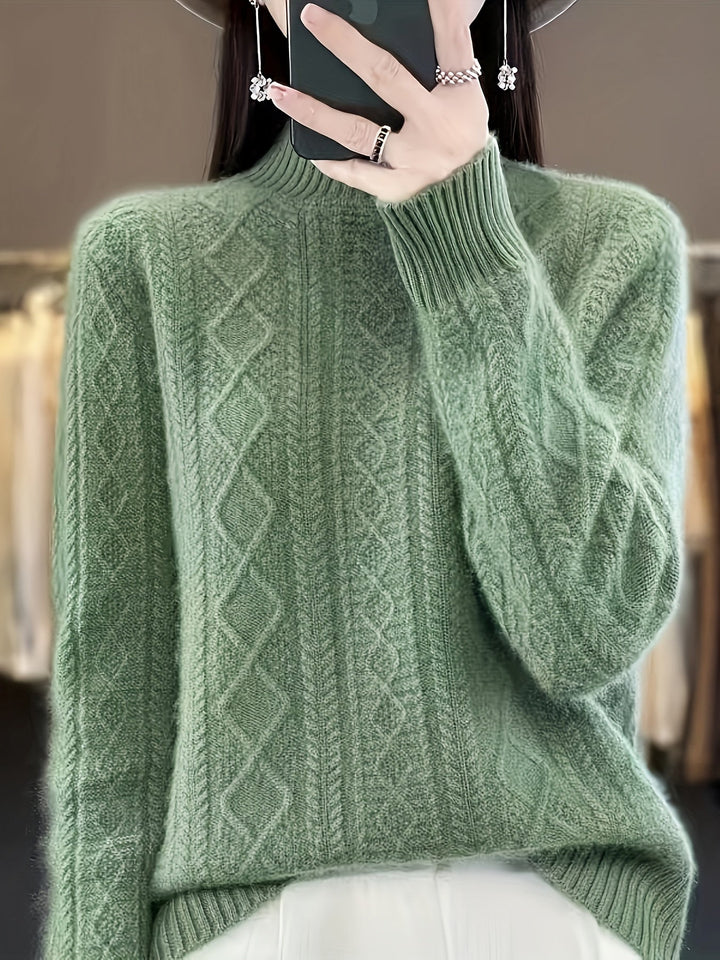 Drune |  Wollstrickpullover mit gemütlichen langen Ärmeln Pullover Damen - Perfekt für Freizeitkleidung