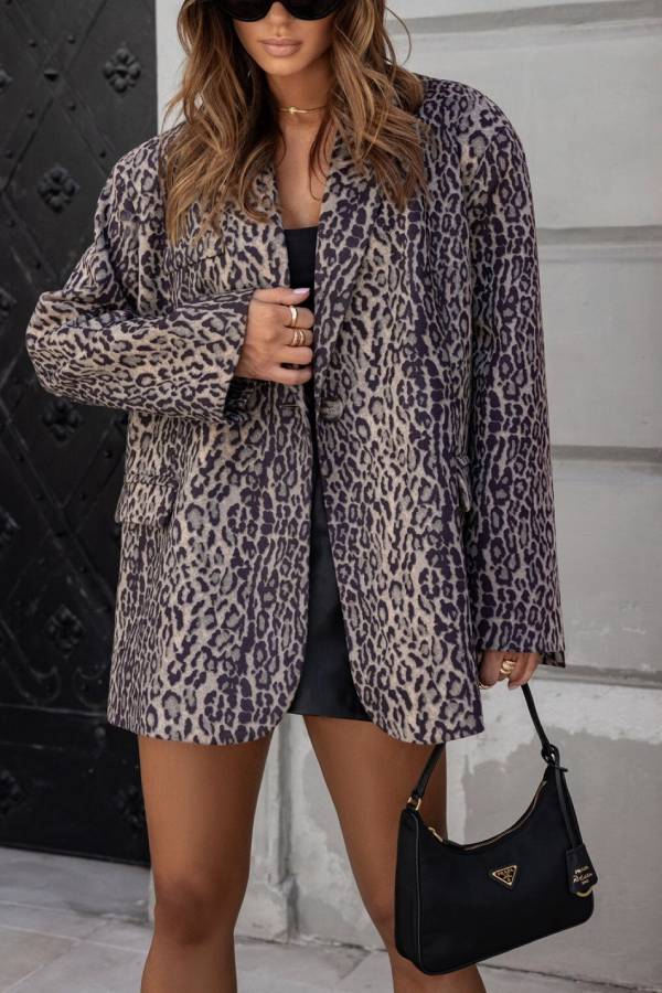 Drune | Druck beige und schwarze Jacke