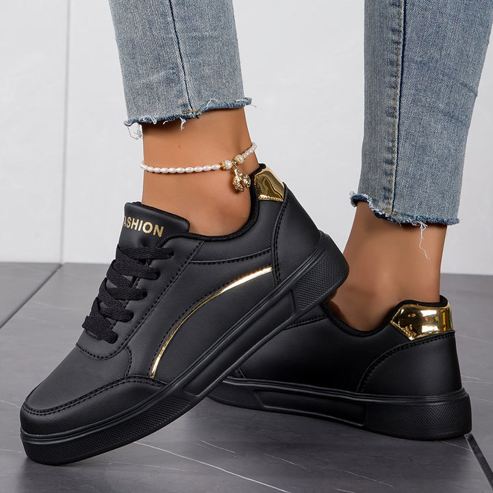 Drune | Damen Sneaker in Einfarbiger Ausführung Mit Schnürsenkeln Und Weicher Sohle