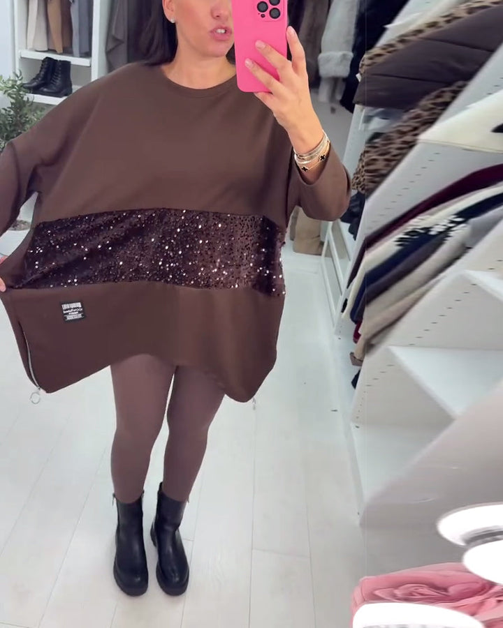 Drune | Übergröße Sweatshirt mit Pailletten