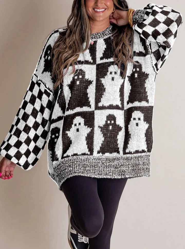 Drune | Karierter Strickpullover