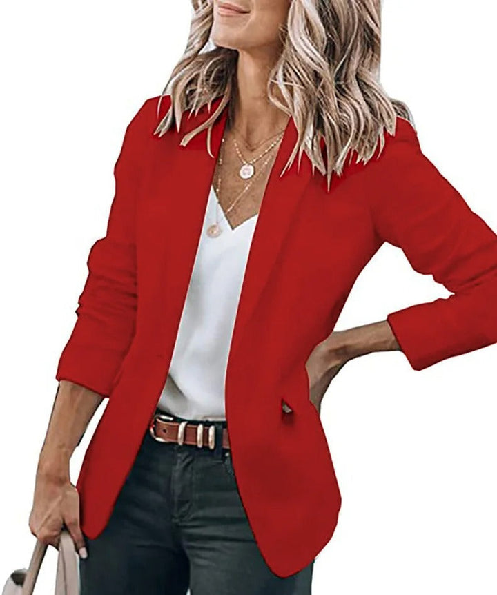 Drune - Damen Blazer Einfarbig Jacke, Lange Ärmel