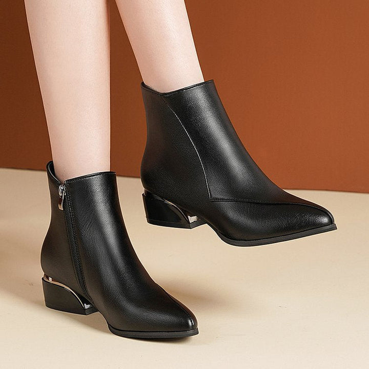 Drune | Damen Chunky Niedrige Absatz Stiefeletten