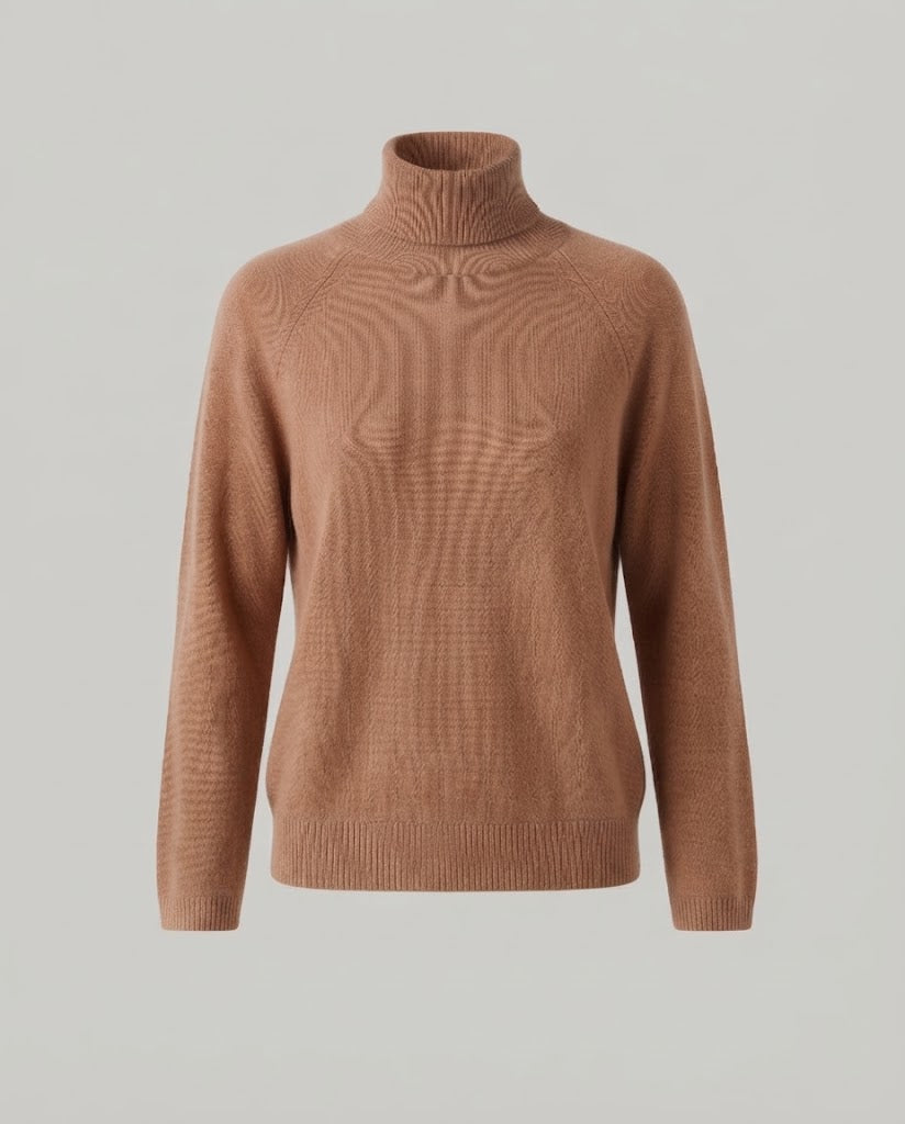 Damen Feinstrick-Rollkragenpullover aus Kaschmir-Mix mit Raglanärmeln und feinem Rippbund Drune