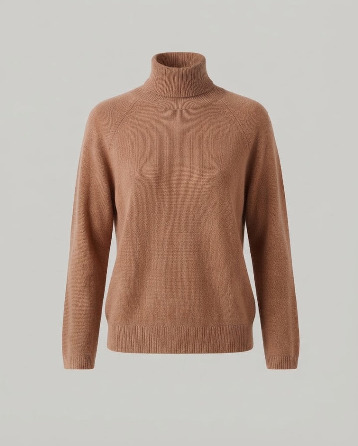 Damen Feinstrick-Rollkragenpullover aus Kaschmir-Mix mit Raglanärmeln und feinem Rippbund Drune