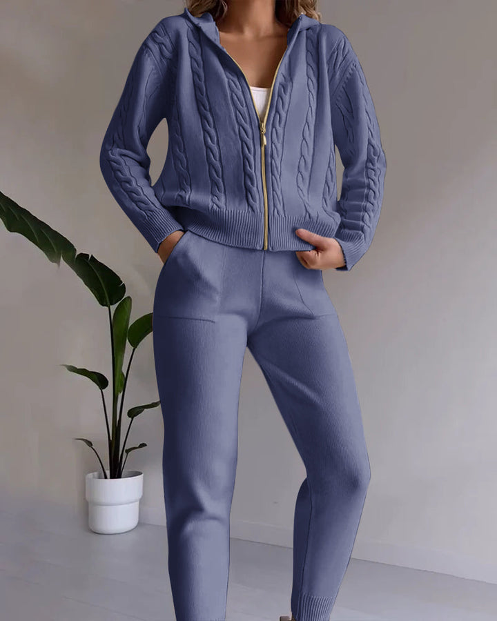 Drune | Jacquard-Strickjacken-Set mit Twist-Design