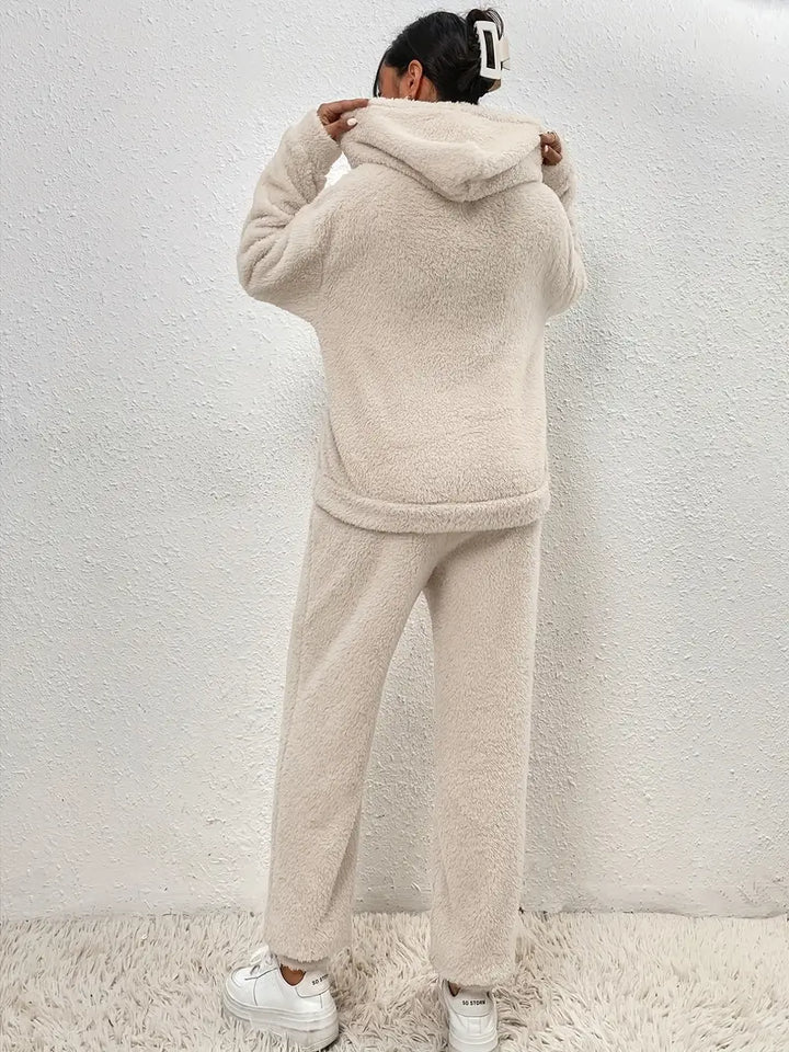 Drune | Damen Fleece Teddy Zweiteiliges Set