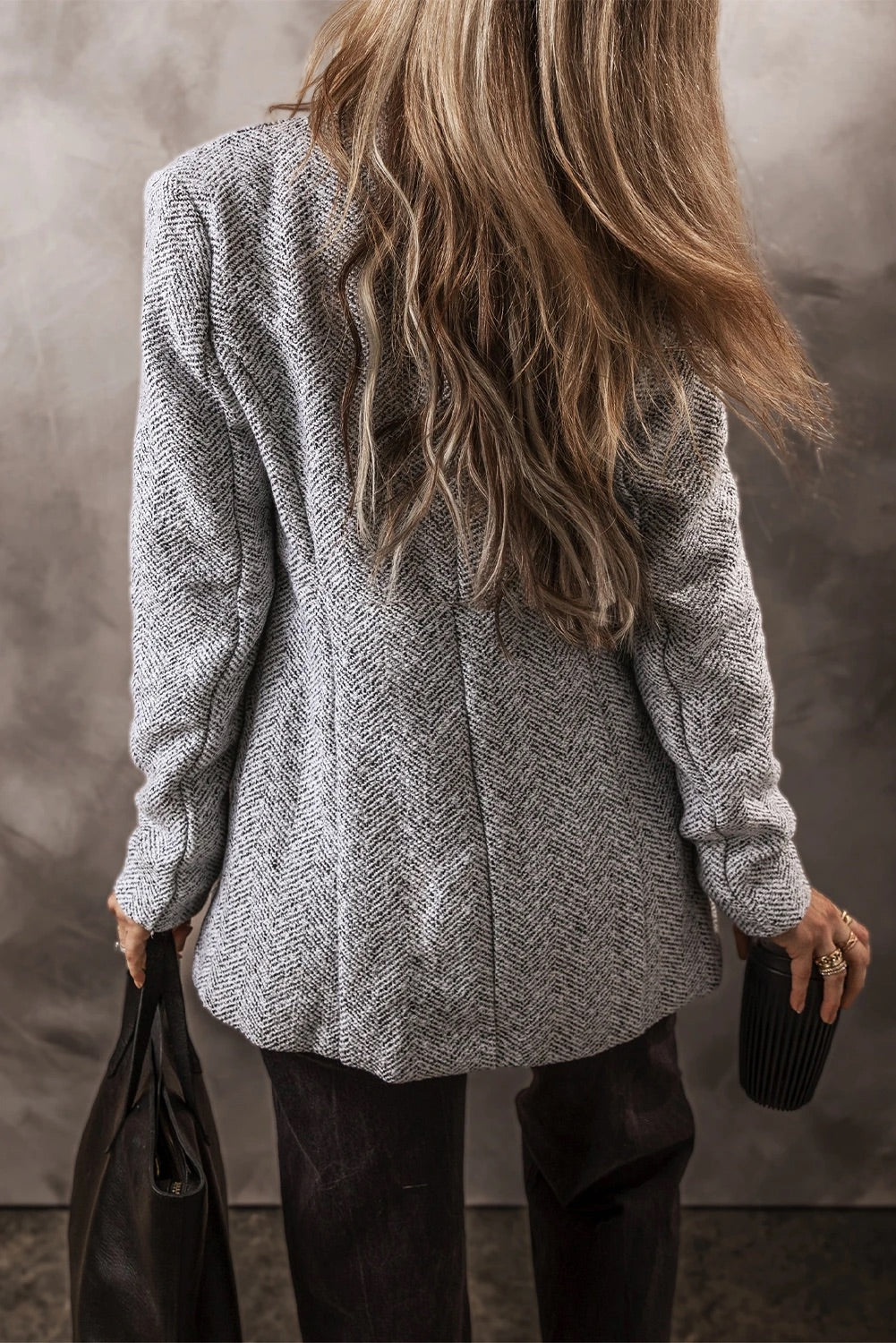 Drune | Grauer Reverskragen Jacke mit Taschen