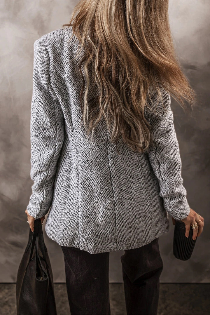 Drune | Grauer Reverskragen Jacke mit Taschen