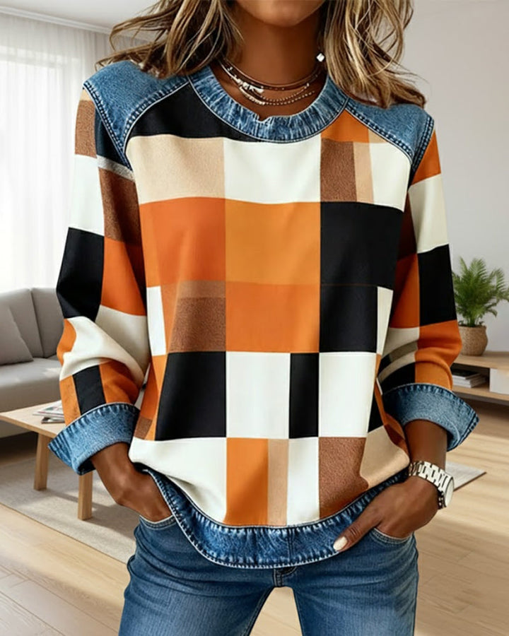 Drune | Karo Patchwork und Kontrastfarbe