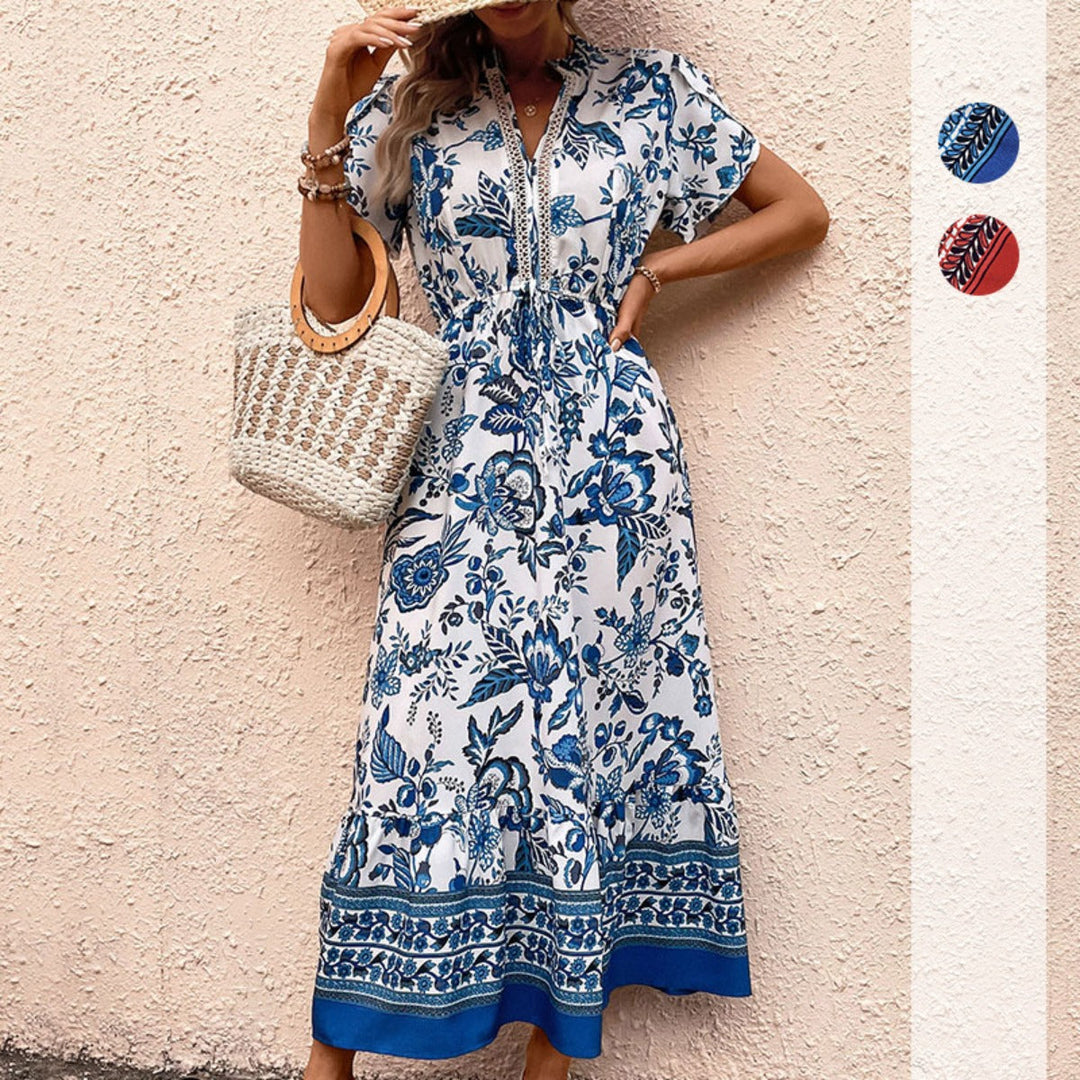 Drune | Retro-Kleid mit ethnischem Print