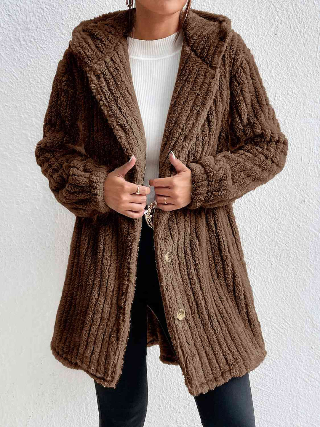 Drune | Button Down Kapuzenmantel