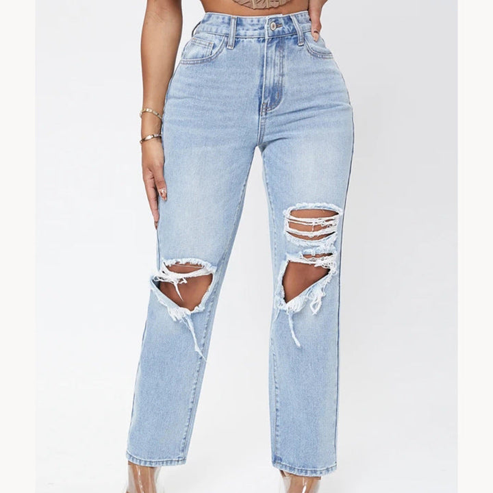 Drune Damenjeans mit hoher Taille und Waschung
