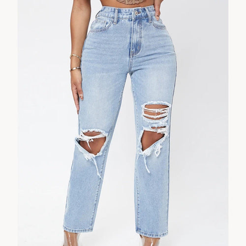 Drune Damenjeans mit hoher Taille und Waschung