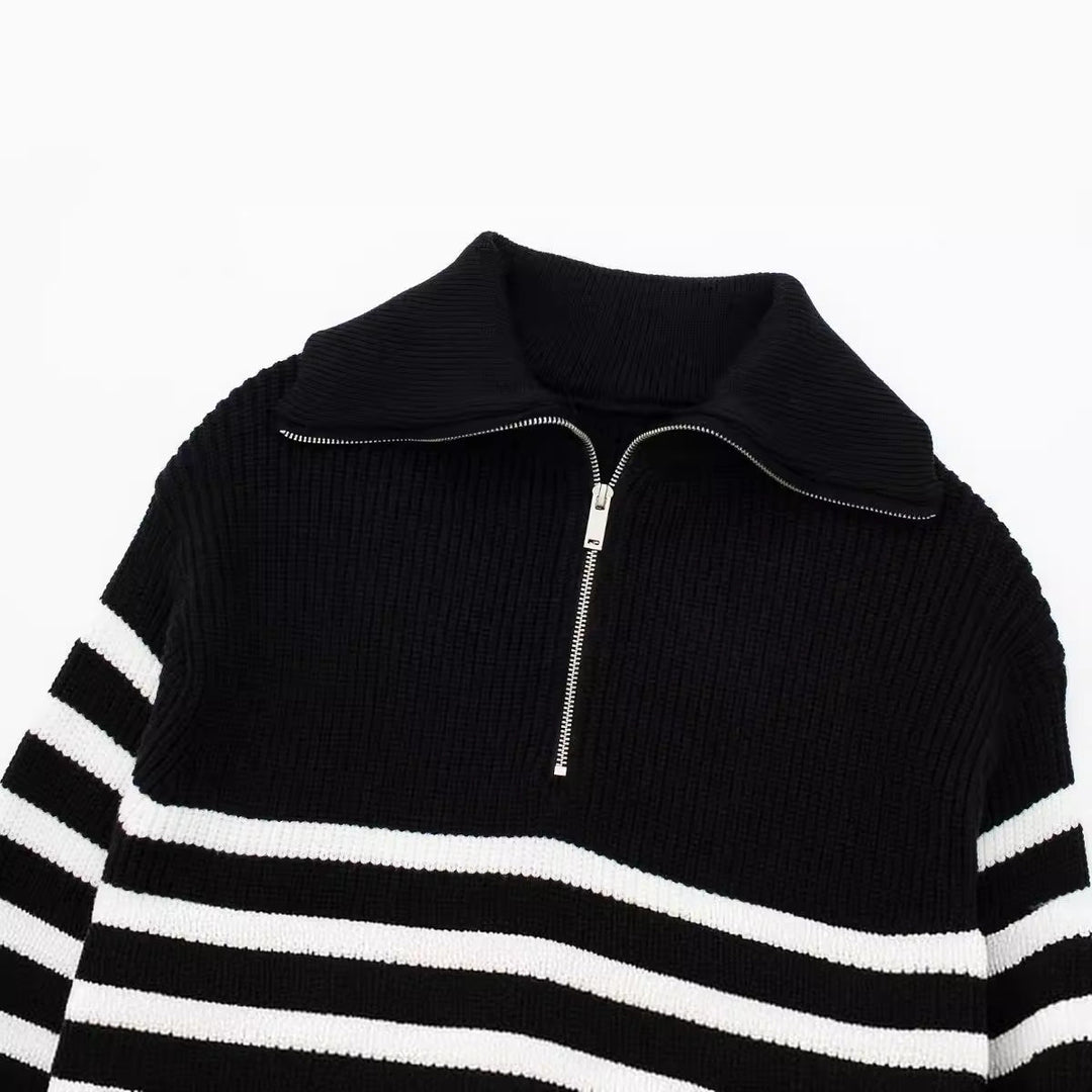 Drune | All Match Wollpullover Mit Offenem Kragen