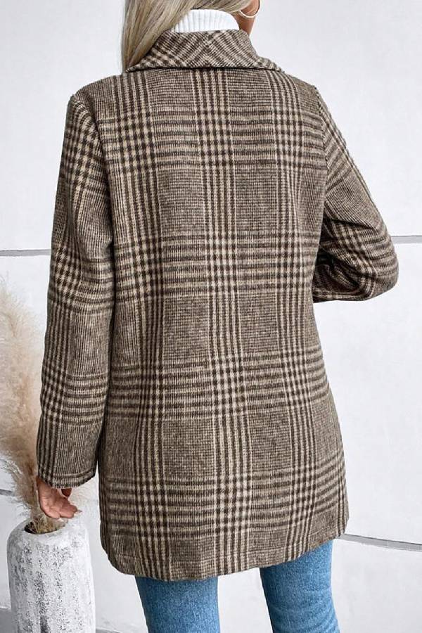 Drune | Kollektion Karierter Kragen Langarmjacke