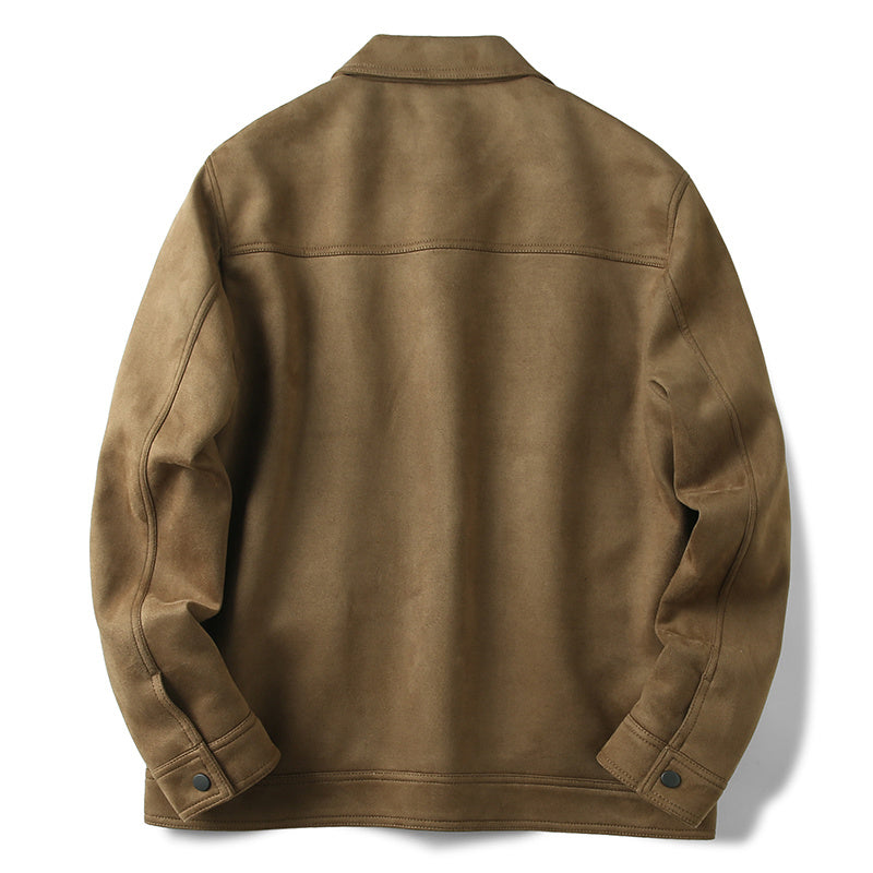Drune | Lässige; Wildlederjacke mit Revers