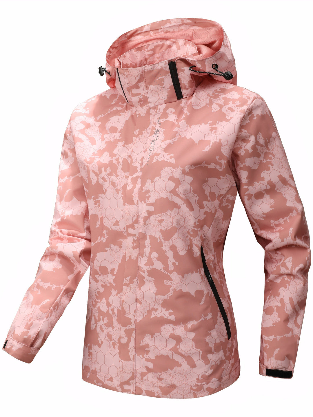 Drune | Winddichte Damenjacke Im Camouflage Muster für Outdoor Sportarten
