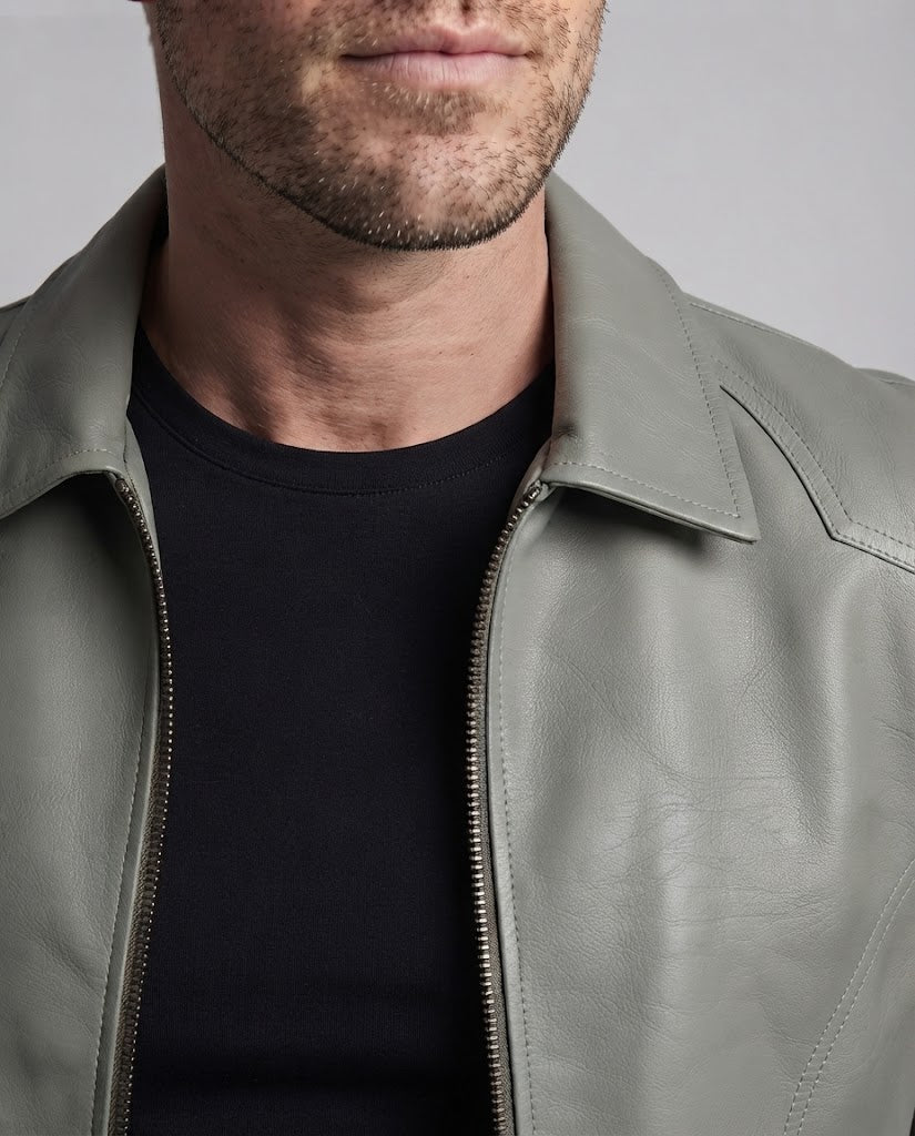 Herren Modische Kunstlederjacke mit modernen Details Drune