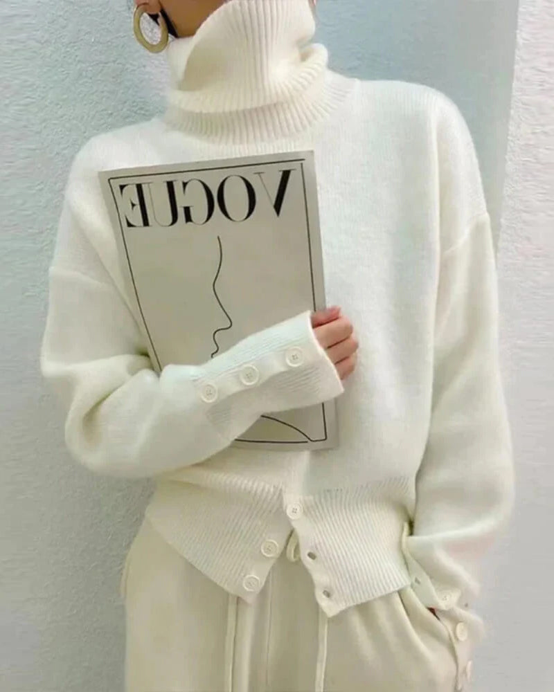 Drune | Weicher und Bequemer Pullover mit Hohem Halsausschnitt