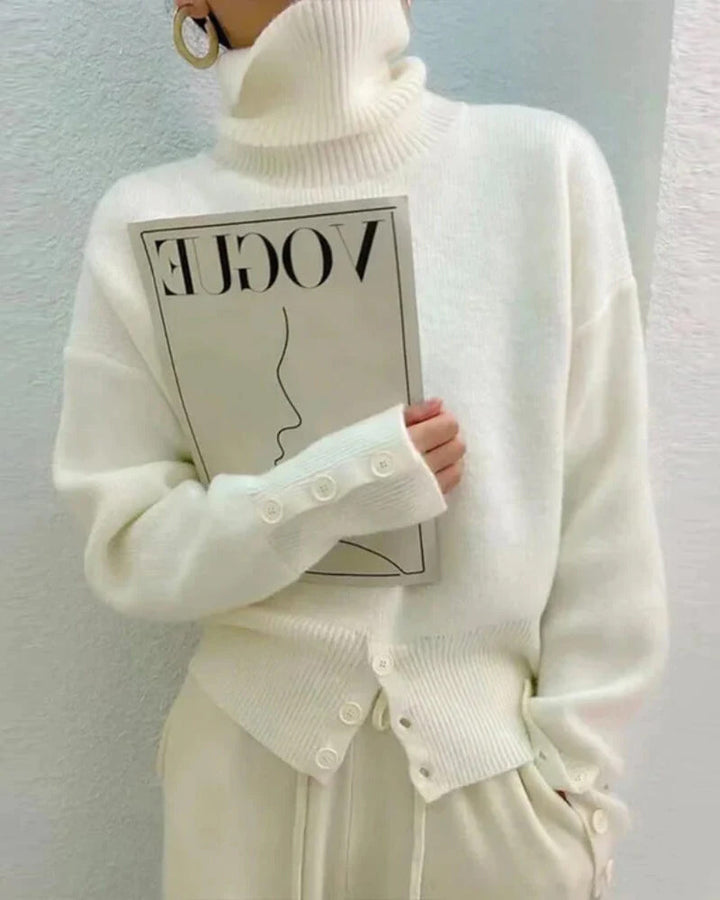 Drune | Weicher und Bequemer Pullover mit Hohem Halsausschnitt