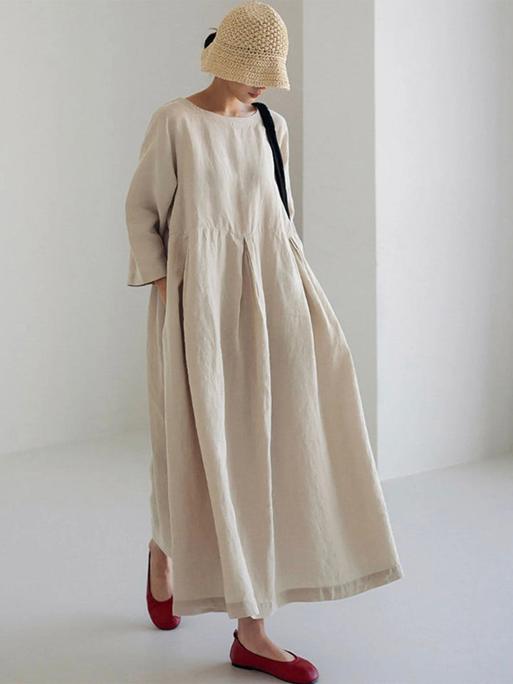 Drune | Lockeres Leinenkleid mit Seitentaschen