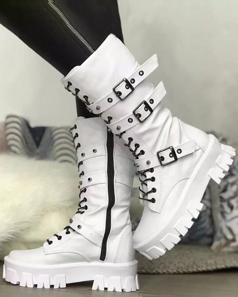 Drune | Stiefel Mit Reißverschluss Und Schnallen