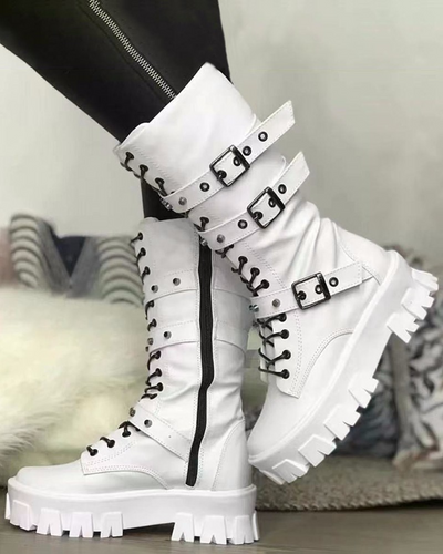 Drune | Stiefel Mit Reißverschluss Und Schnallen