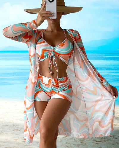 Drune - 3-teiliges Bikini-Set mit floralem Muster
