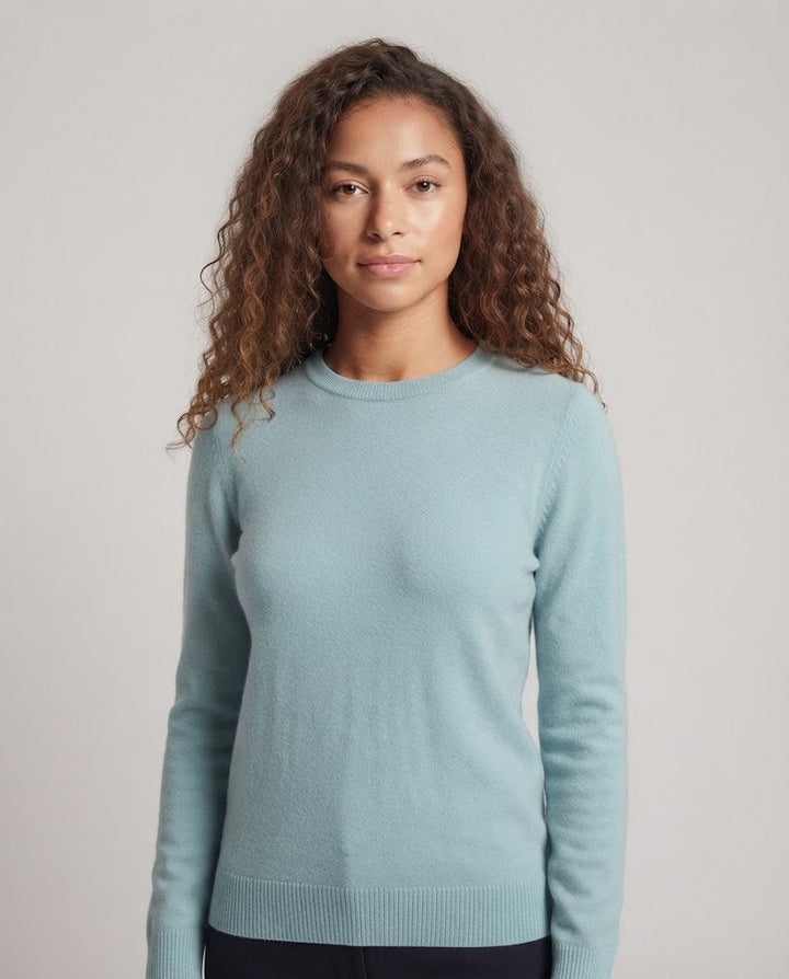 Damen Feinstrick-Pullover mit geripptem Rundhalsausschnitt und schmalen Bündchen Drune