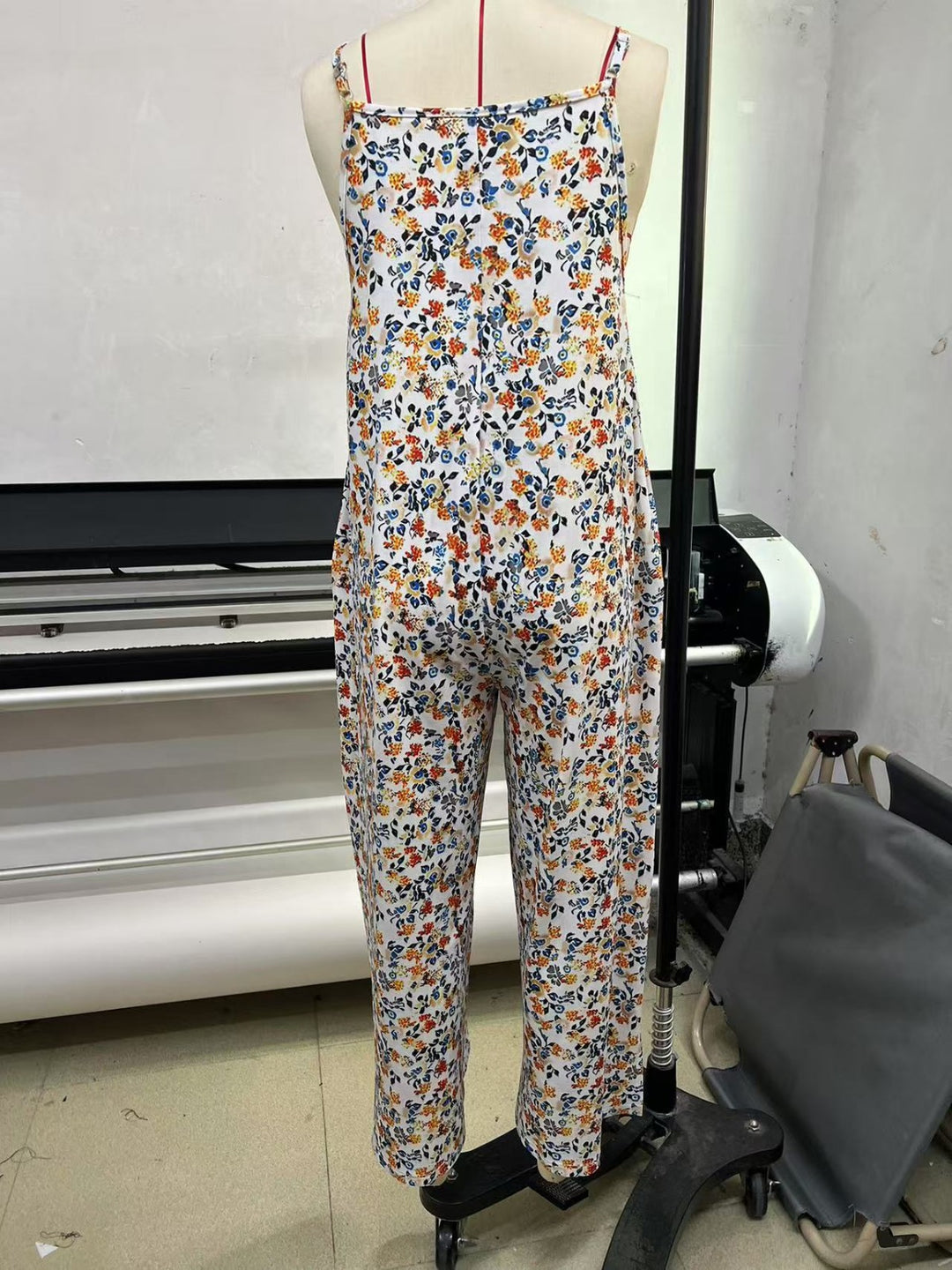Drune | Verstellbarer Schultergurt Druck lässig Hosenträger floral Jumpsuit